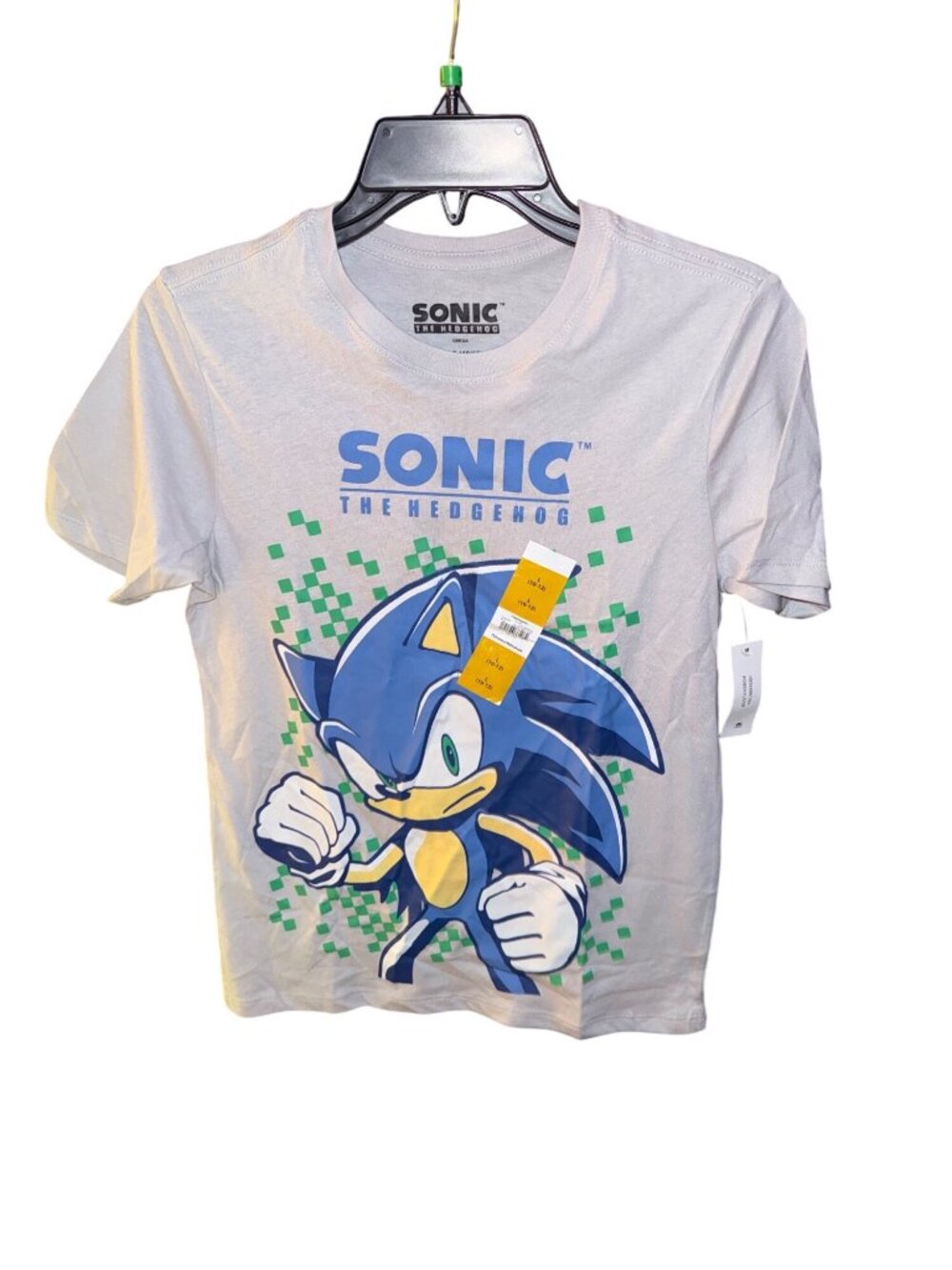 Sonic The Hedgehog Kids White Graphic T-Shirt Size 10/12 (Large) Sega Official M